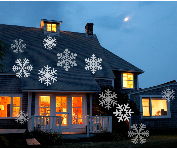 Garden Outdoor LED Snowflake Christmas Lights Waterproof Projector Landscape Party Light